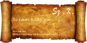 Szidon Klára névjegykártya
